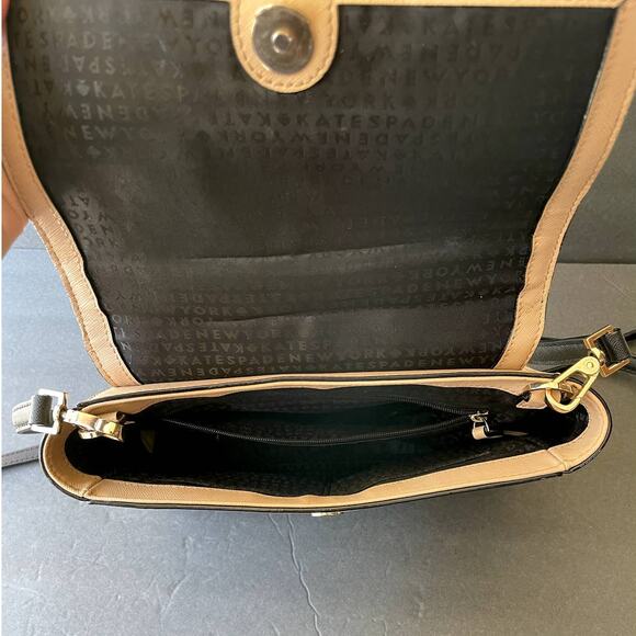 Kate Spade Paterson Court Brynlee Satchel Purse Beige Black Cream *READ* - Picture 8 of 11